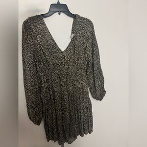 a new day Black and Tan Animal Print Long Sleeve Dress,